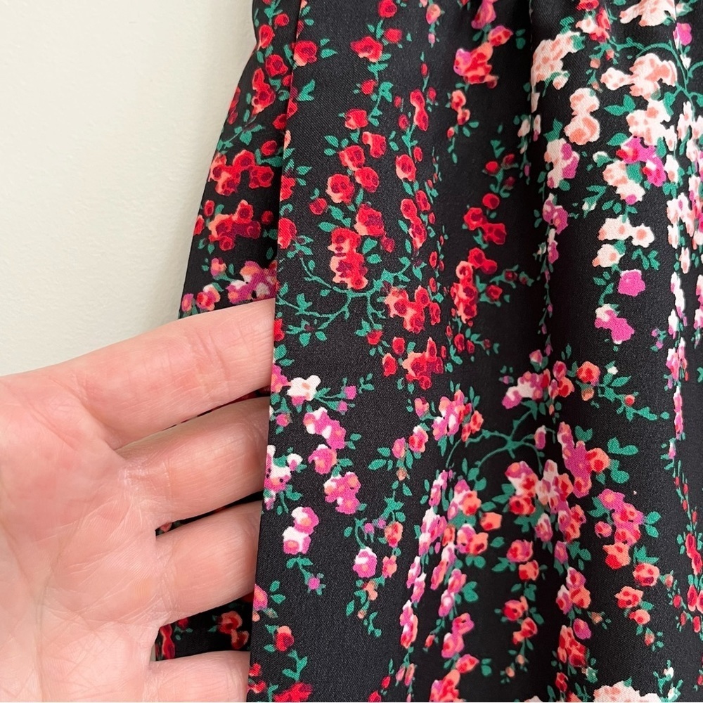 J.Crew BA844 Pull-On Pencil Skirt Pockets Black Pink Floral Small - Picture 4 of 9